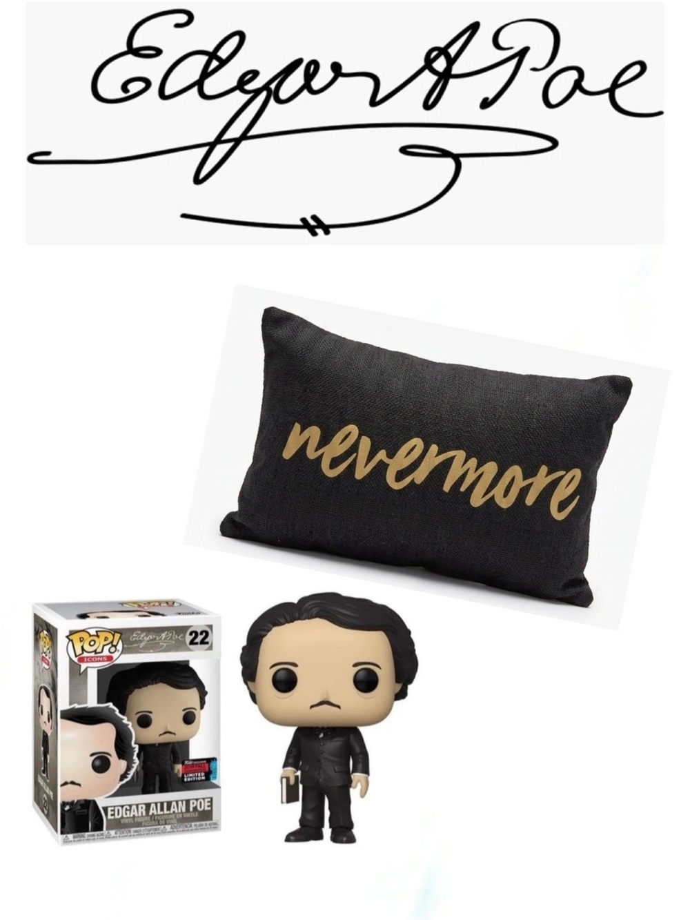 Edgar Allan Poe Funko Pop #22 and Pillow